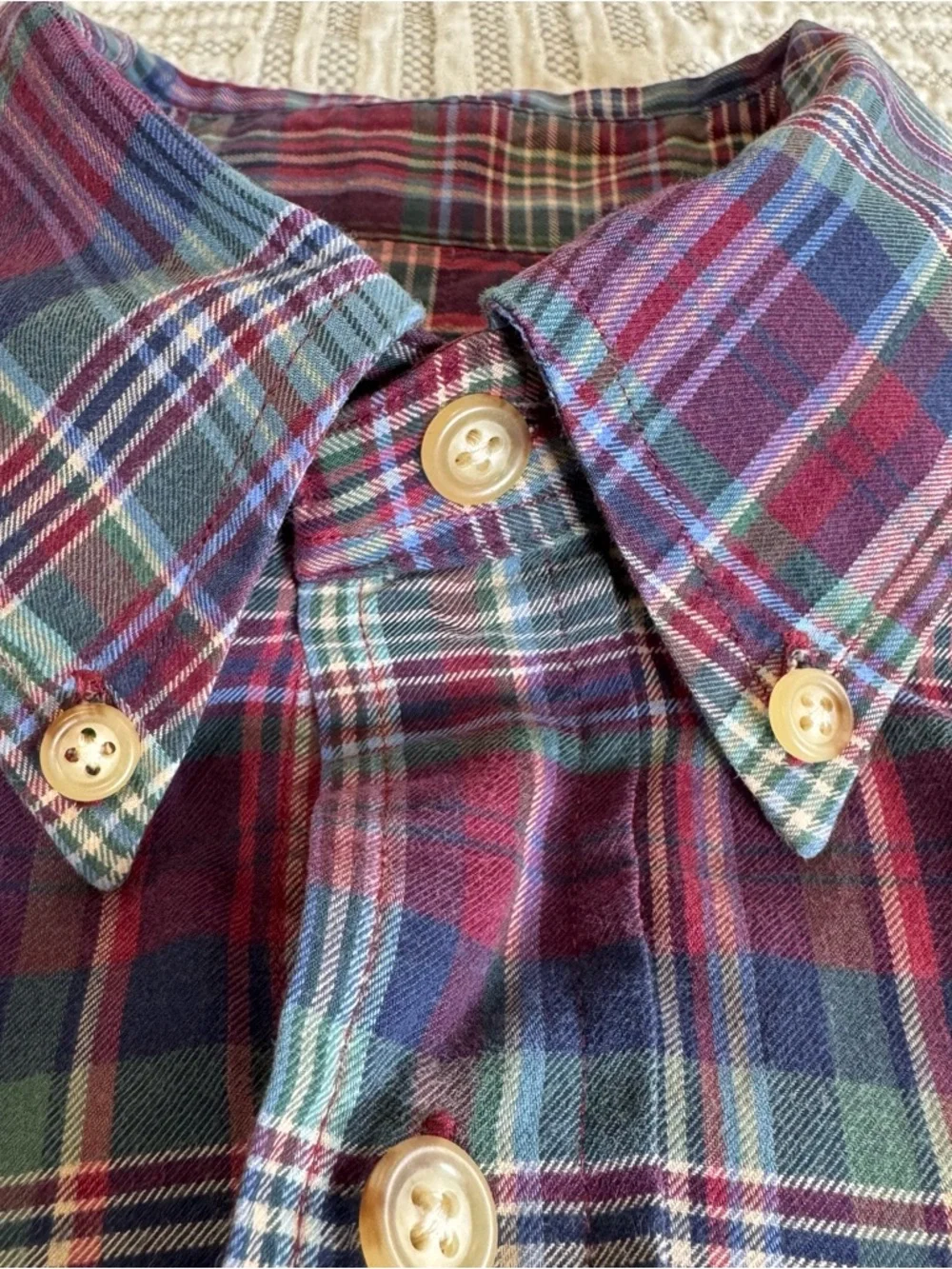 Polo Ralph Lauren Plaid Oxford Button Down Shirt Men’s Small 100% Cotton Classic - Picture 7 of 12